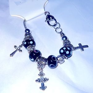 Cute Charm Bracelet With Crosses